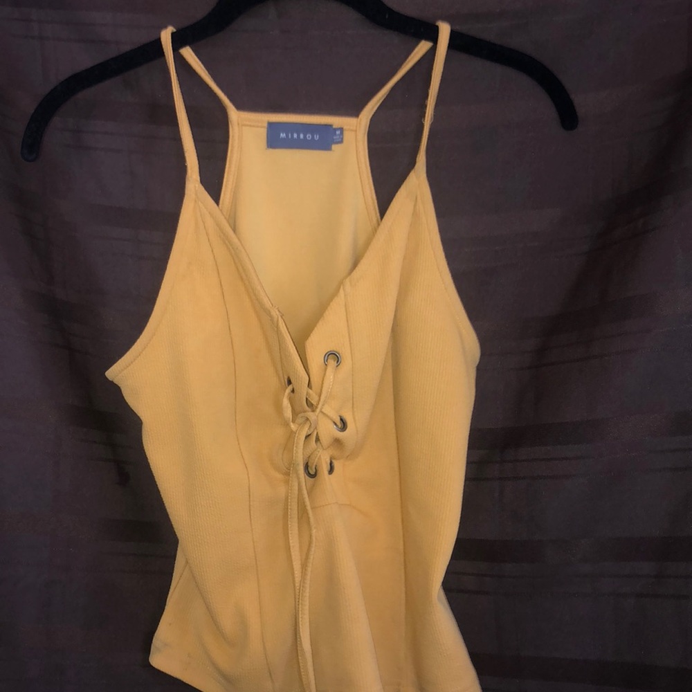 Mustard Laced Top